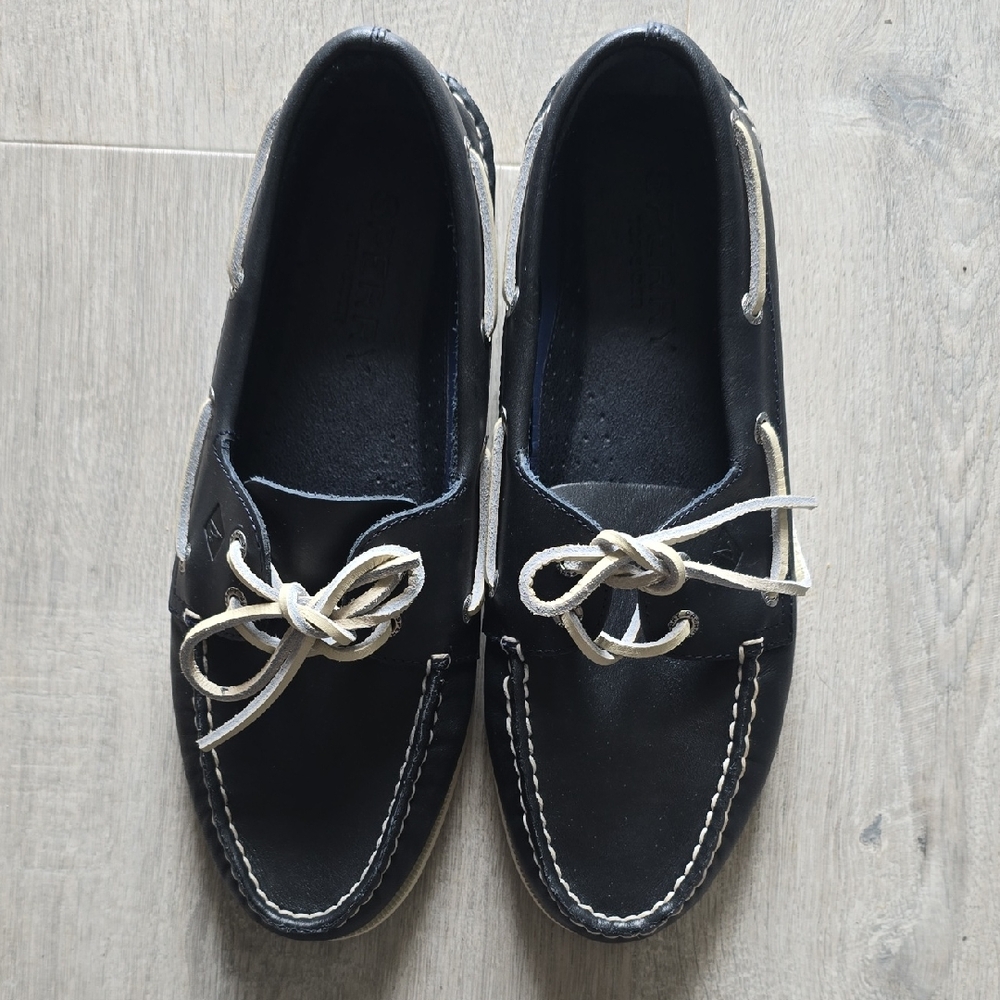 Sperry Men's Navy/Black and White Boat Shoes